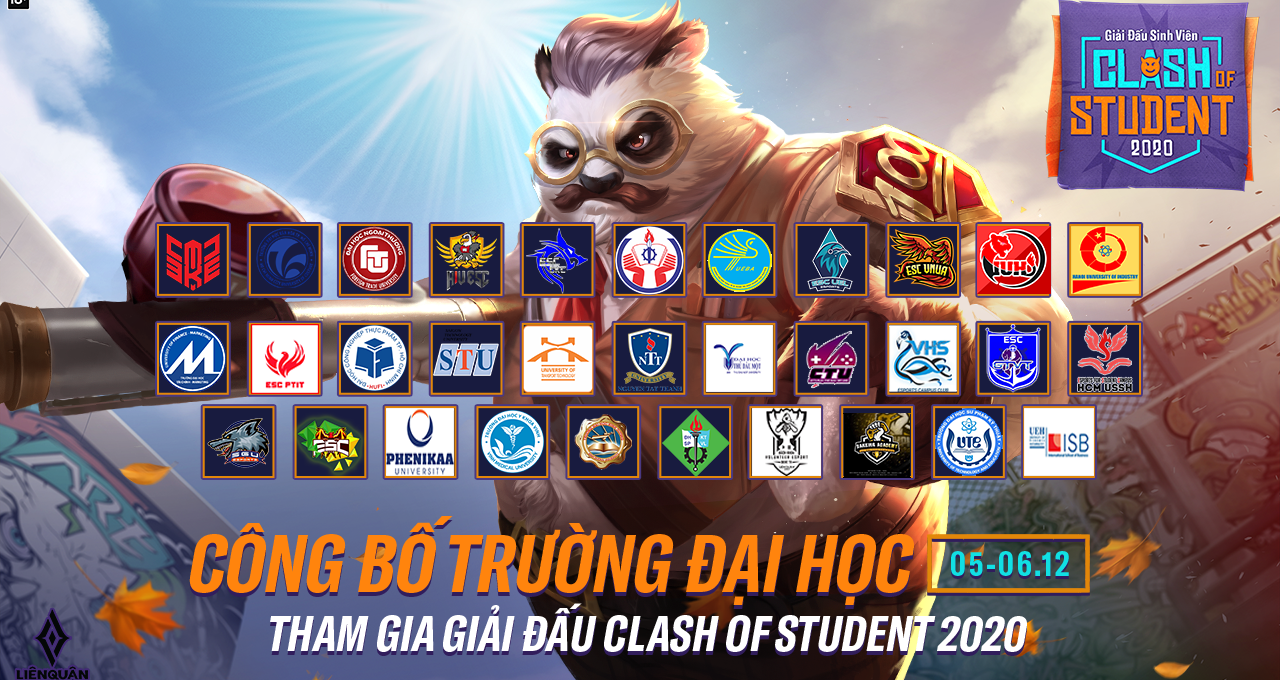 Liên Quân: Công bố 32 trường có mặt tại Clash Of Student