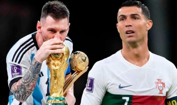 Phản ứng của Ronaldo khi bị trẻ con chê kém hơn Messi