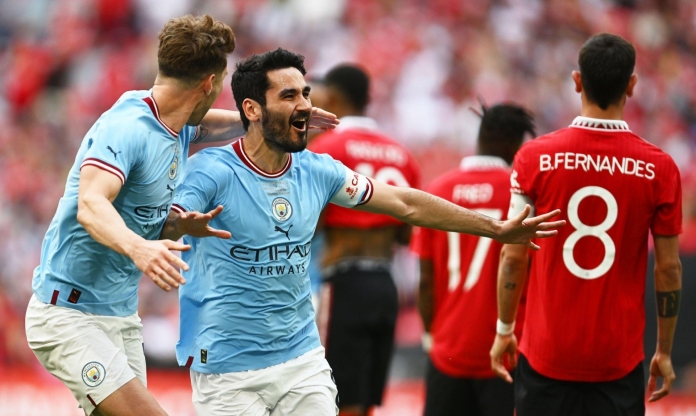 Hai siêu phẩm cháy lưới MU, Man City lên ngôi vô địch Cúp FA 2023