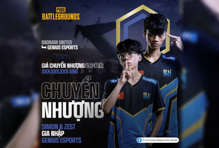 PUBG: Genius Esports xác lập kỷ lục chuyển nhượng Việt Nam