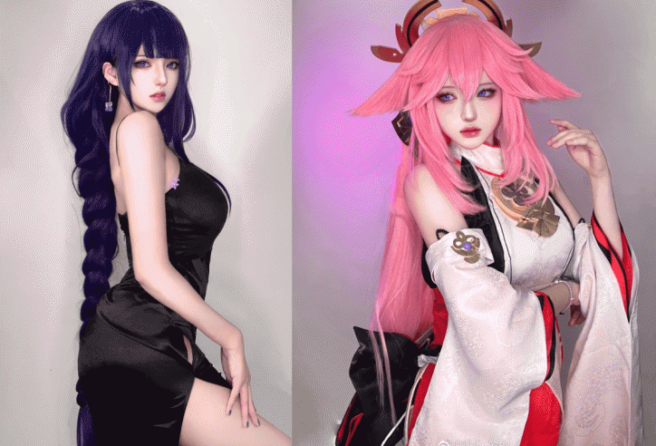 Genshin Impact: Cosplay 'cáo hồng' Yae Miko và Lôi Thần Ei