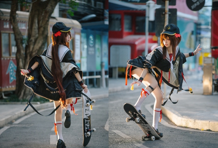 Cosplay Hutao trong Genshin Impact theo phong cách hiện đại