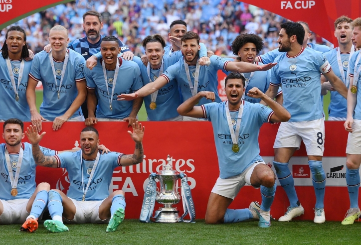 Hai siêu phẩm cháy lưới MU, Man City lên ngôi vô địch Cúp FA 2023