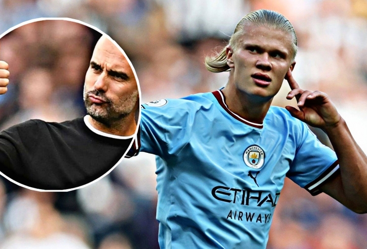 Quyết 'ăn thua đủ' với bố, Erling Haaland khiến Pep Guardiola mừng ra mặt