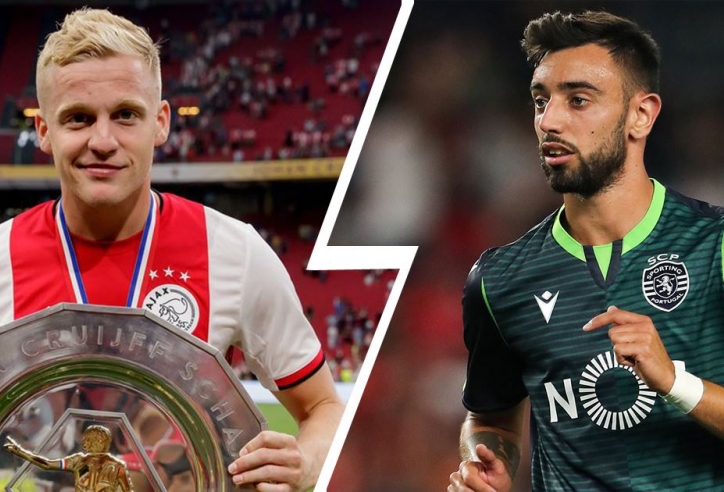 Bruno Fernandes, Rashford ngầm chào mừng Van de Beek tới MU