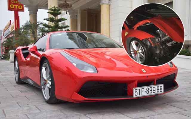 Ferrari 488 GTB của Tuấn Hưng gặp nạn: Ai là người lái?