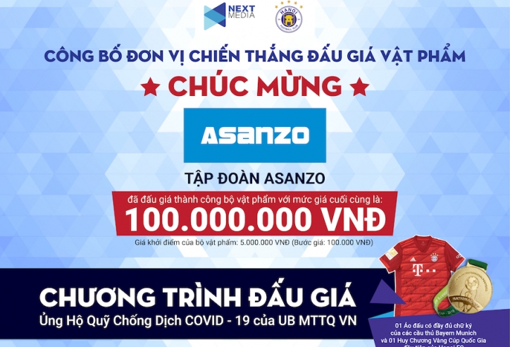 Áo đấu của Bayern Munich và HCV Cúp Quốc gia 2019 được bán đấu giá thành công trị giá 100 triệu đồng