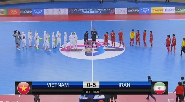 Video Futsal: Nữ Việt Nam 0-5 Nữ Iran (Bán kết châu Á 2018)