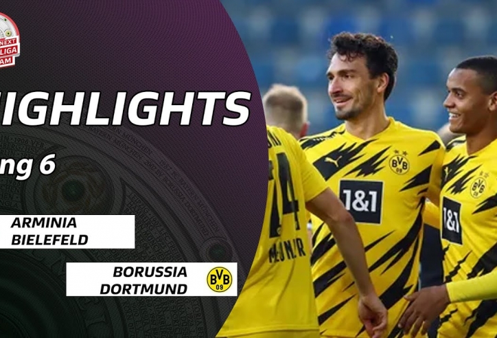 Video bàn thắng Bielefeld 0-2 Dortmund: Hậu vệ thay tiền đạo