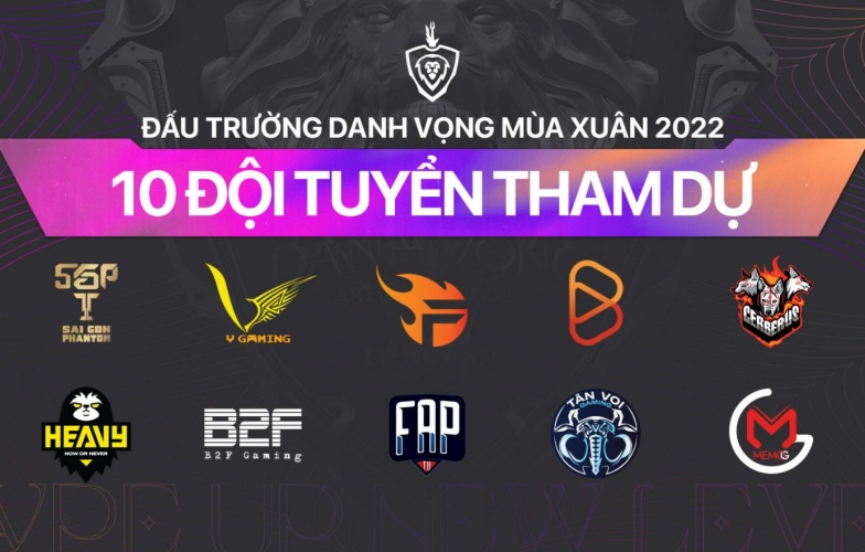 Danh sách các đội tham dự ĐTDV Mùa Xuân 2022