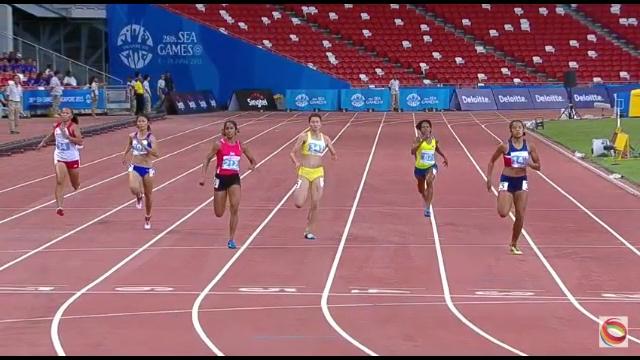 Video SEA Games 28: Vòng loại chạy 200m nữ - Nguyễn Thị Oanh