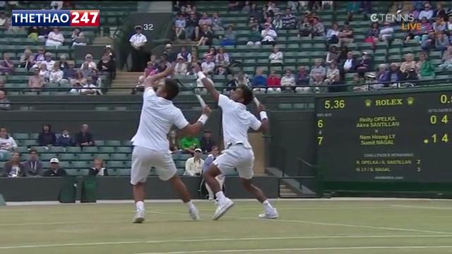 VIDEO: Pha bóng Lý Hoàng Nam song kiếm hợp bích cùng đồng đội ở chung kết Wimbledon