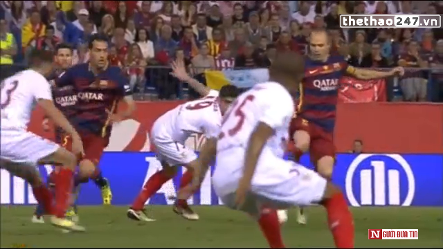 VIDEO: Khi Neymar bắt chước Iniesta 'xoay compa' trước hàng thủ Sevilla