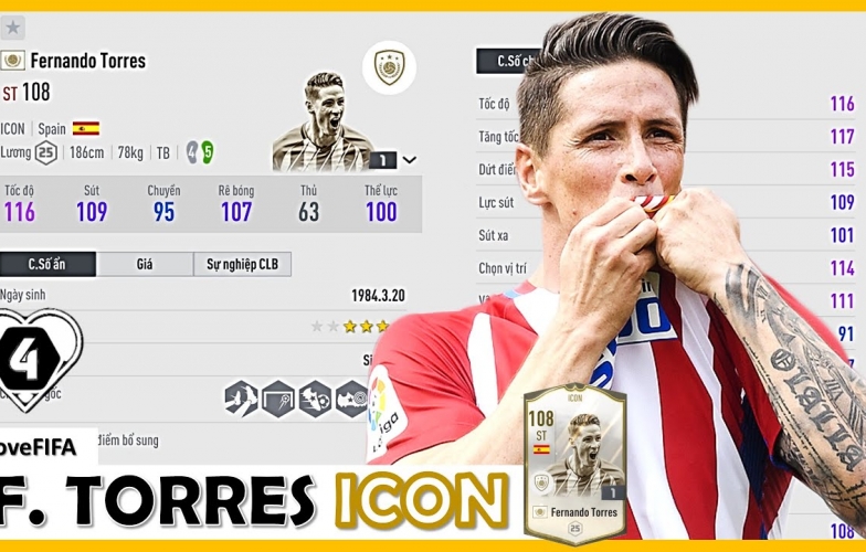 VIDEO: Sức mạnh 'hủy diệt' của Fernando Torres ICON trong FIFA Online 4