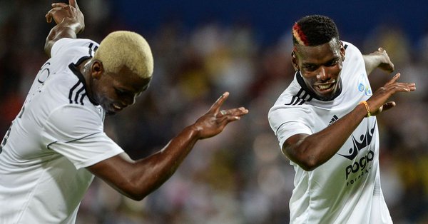 Pogba dab ăn mừng trước khi ghi bàn ở trận giao hữu từ thiện