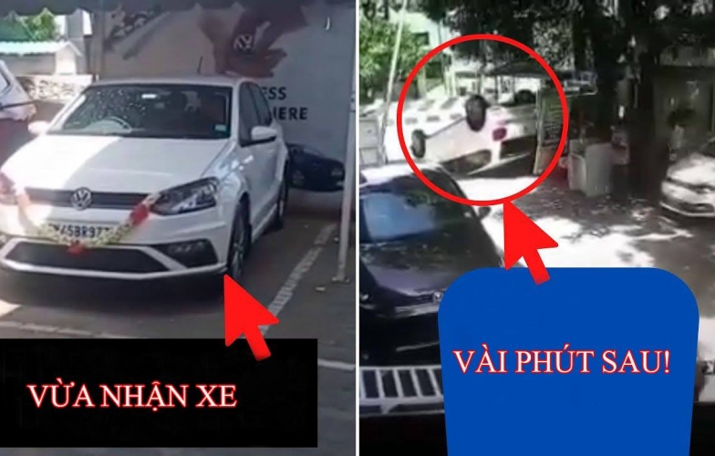 Vừa nhận tràng pháo tay, tài xế phi xe đâm ngay vào cổng