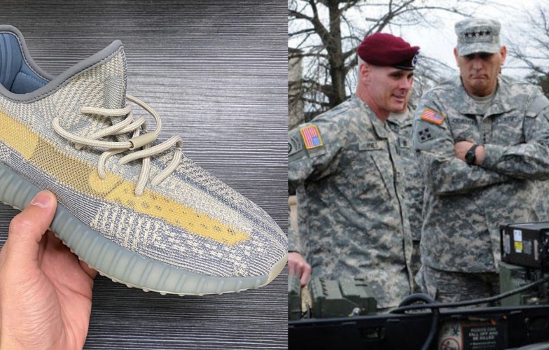 Lộ ảnh Yeezy Boost 350 v2 Israfil giống màu quân phục Hoa Kỳ