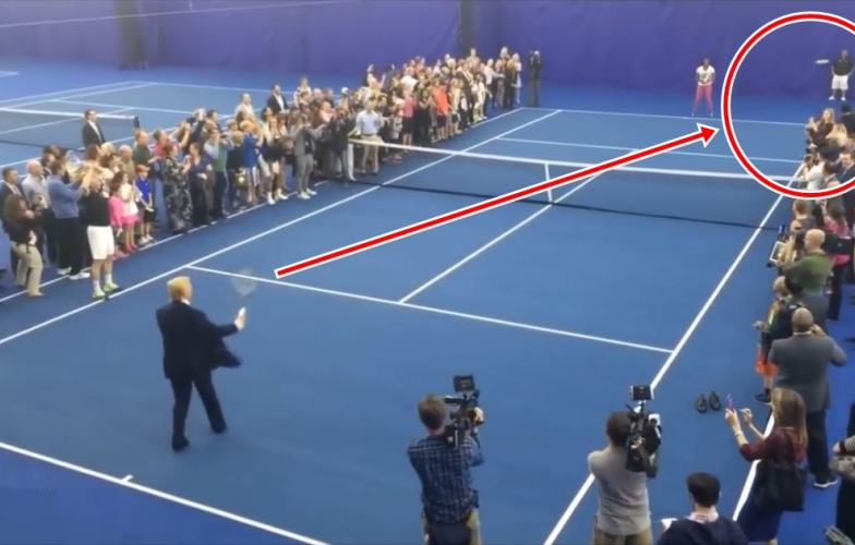 VIDEO: Cạn lời với kỹ năng đánh tennis của Donald Trump