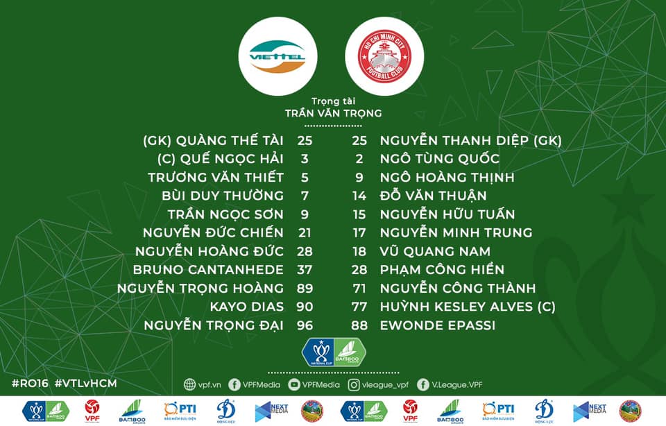 Trực tiếp Viettel vs TPHCM, Vòng 1/8 Cúp Quốc Gia 2019, cúp quốc gia 2019, trực tiếp viettel