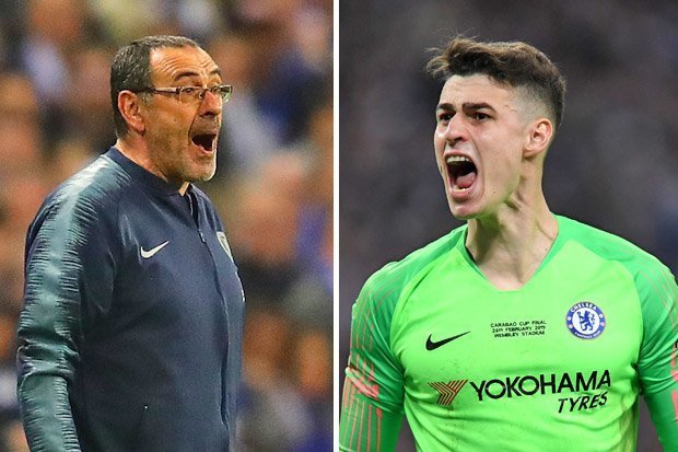 kepa, sarri, kepa bật sarri, kepa từ chối ra sân, kepa chelsea, man city