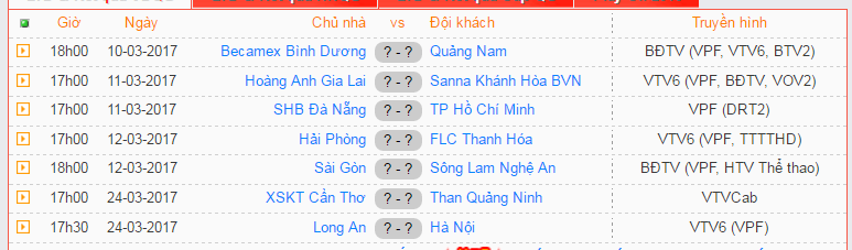 lich thi dau vleague, lich vong 9 vleague, lich thi dau vong 9 vleague, lich thi dau hagl, lich vleague, hagl vs khanh hoa