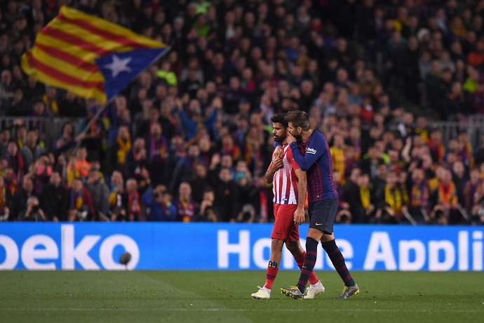 Diego Costa thẻ đỏ, Diego Costa treo giò, Diego Costa vs Barcelona, Barcelona vs Atletico, Barcelona 2-0 Atletico, La Liga, BXH La Liga