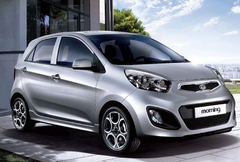 Kia Morning đời 2009-2012 có kích thước nhỏ nhắn và những đường nét thiết kế đơn giản.