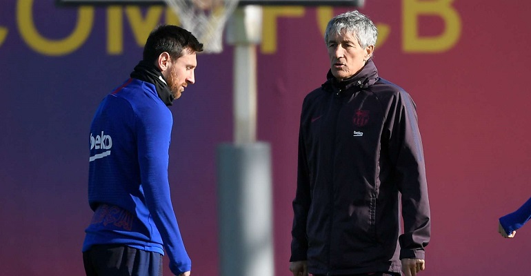 Messi, Quique Setien, Barcelona, Cúp C1, Champions League